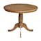 International Concepts Round 36 in Rd Top Pedestal Table, 12 in Leaf, 28.9 inH, Dining Height, Pecan, 36 W, 48 L, Wood K59-36RXT - alternate 3